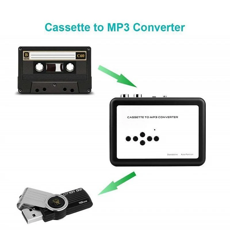 Ezcap231 Cassette Tape to MP3 Converter USB Cassette Capture Walkman Tape Player Convert Tapes to USB Flash Drive No need PC cassette player music digitizer player