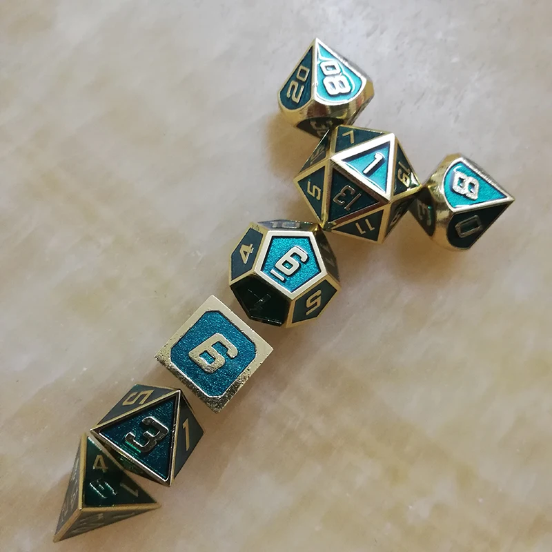 Многогранные наборы rpg dnd d20 10 8 12 металлические игральные кости и драконы