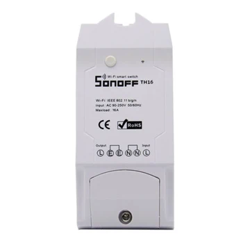 

Sonoff TH16 WiFi Smart Switch 16A Temperature and Humidity Sensor Smart Home Remote Controller