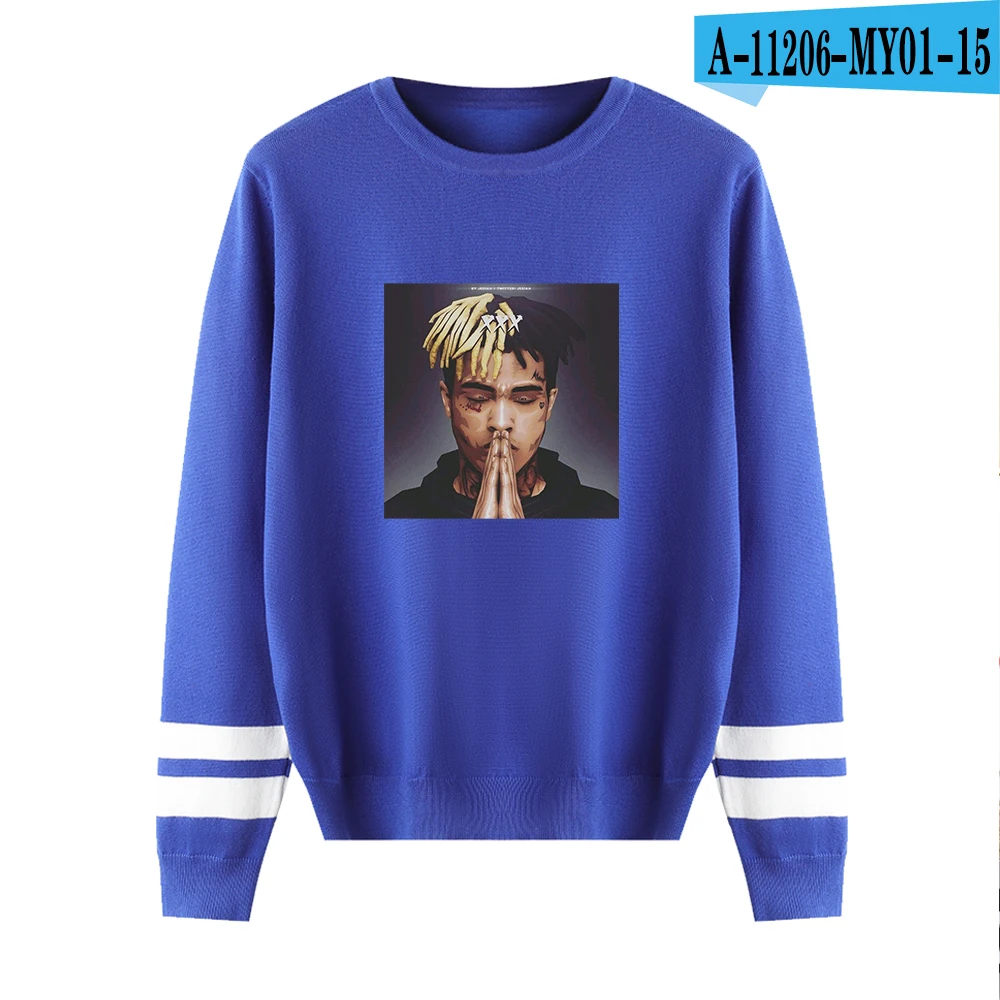 Реперские кепки в стиле хип-хоп xxxtentacion из искусственной кожи с напечатанным Круглый воротник свитер модный Свободный горячий холодный, реперские кепки Rip зимний тренд, женские и мужские свитера - Цвет: MY01