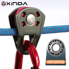 

XINDA Professional Small single pulley Gear ball bearing Mountaineering Rock Climbing Zipline Traverse-solving Carriage pulley