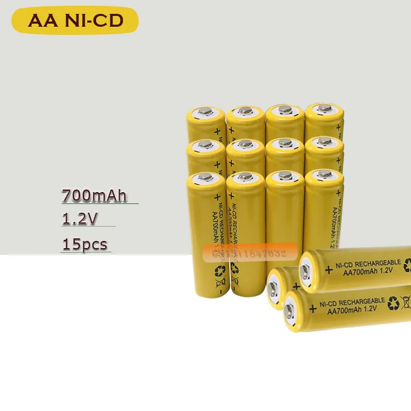 15 x AA 700mAh 1,2 V Quanlity перезаряжаемая батарея ni-cd 1,2 V перезаряжаемая 2А батарея Baterias Bateria батареи 500 раз