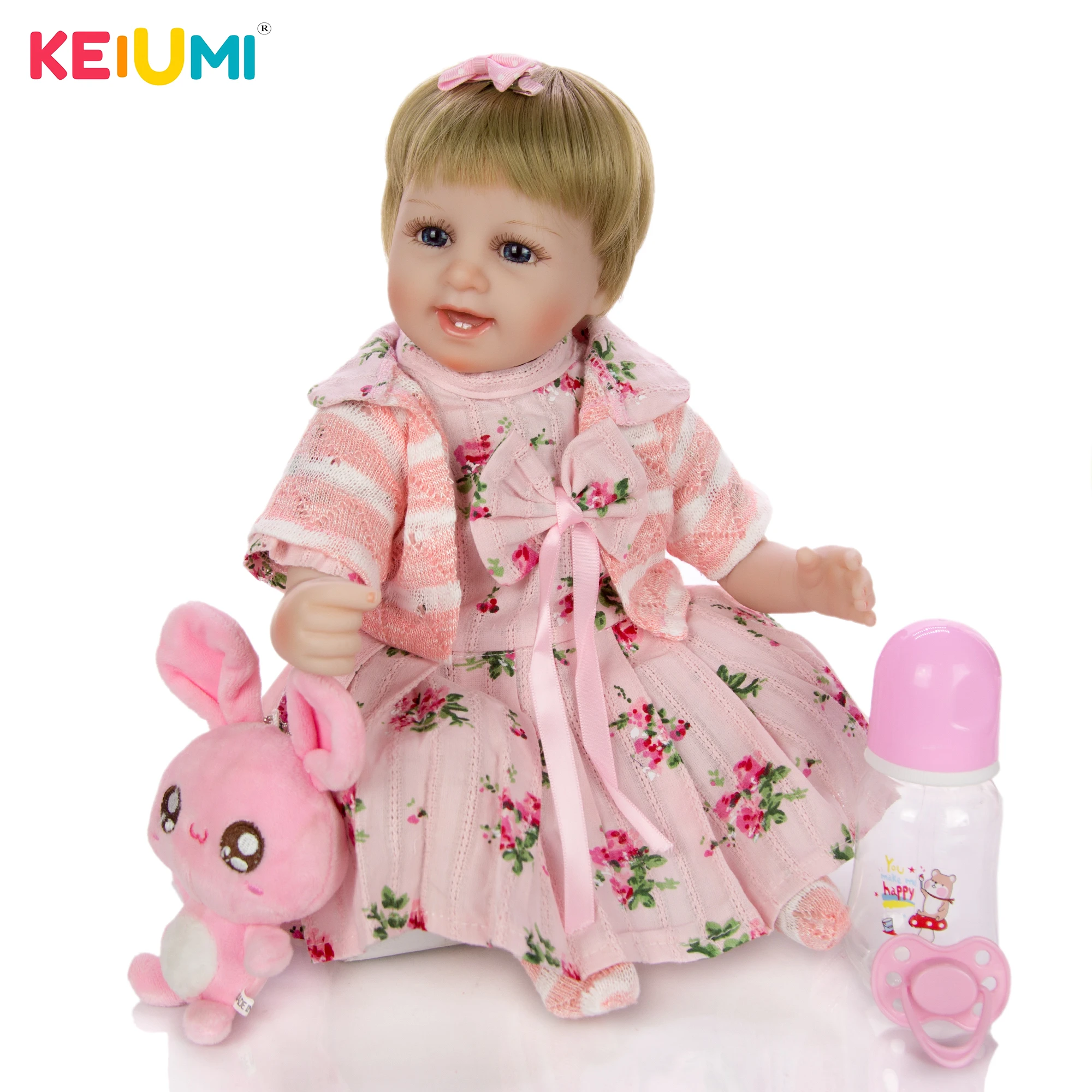 KEIUMI новый стиль 18 ''милое лицо смайлик Reborn Menino Мягкая силиконовая виниловая