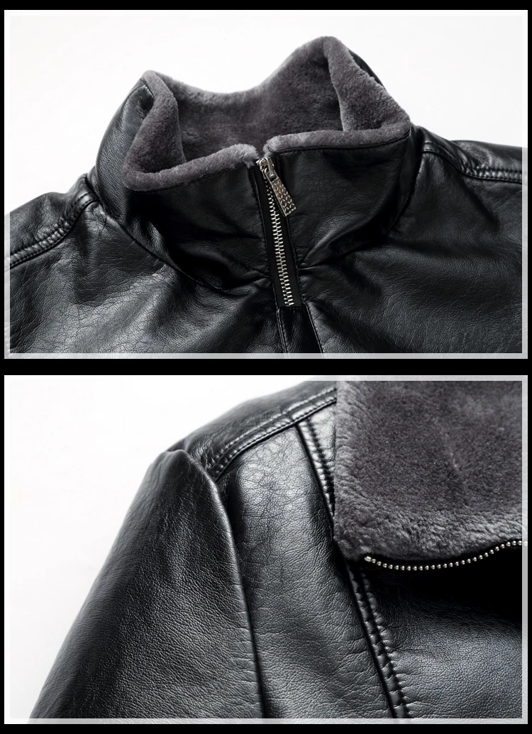 leather baseball jacket Thickened leather jacket 6xl winter men/artificial leather warm business wool collar man PU coat/brand imitation leather Tops tall leather jacket