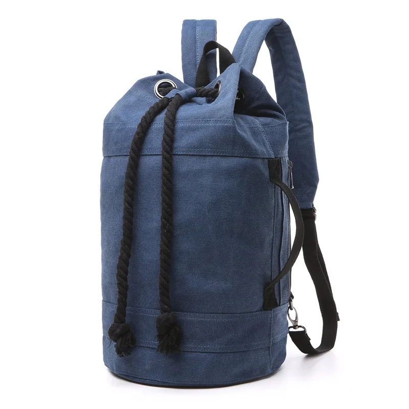 New fashion men\'s leisure bag Korean Canvas Backpack fashion couple bag water tube bag basketball bag