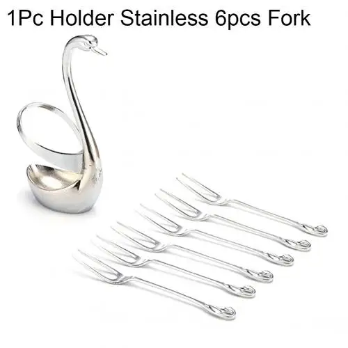Stainless 1 6 Fork 1/7 шт. Лебедь из нержавеющей стали Форма Подставка для хранения посуды, столовая ложка, вилка, столовые приборы Кухня аксессуары Кухня гаджеты - Цвет: Stainless 1 6 Fork