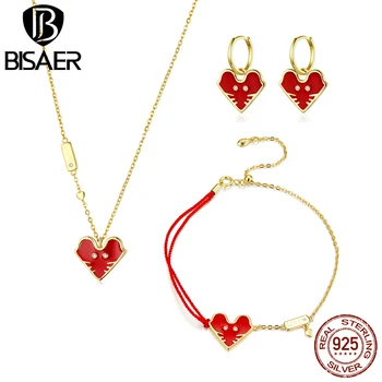 

Lucky Jewelry Sets 925 Sterling Silver Red Enamel Mouse Face Necklaces & Earrings & Bracelets Jewelry Sets Silver 925 Jewelry