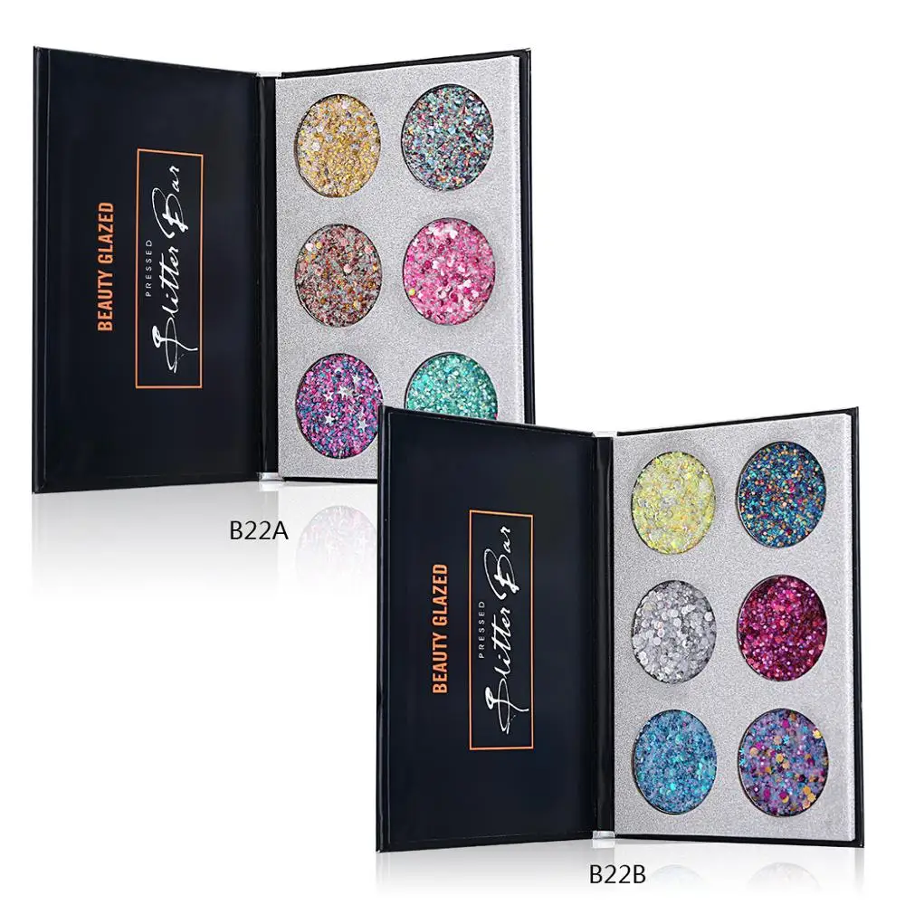 Beauty Glazed Brand 6 Colors Pressed Glitter Bar Makeup Eyeshadow