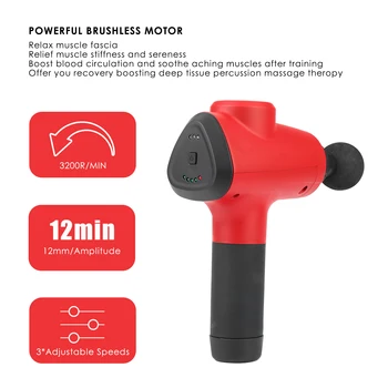 

3200R/min Therapy Massage Guns 3 Gears Muscle Massager Sport Massage Machine Relax Body Slimming Relief 6 Heads With Bag