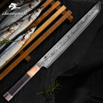 

11 Inch Japanese Sushi Knife 33 Layer Damascus Steel Sashimi Kitchen Filleting Knife Slicing Salmon Cleaver Fish Sashimi Knives
