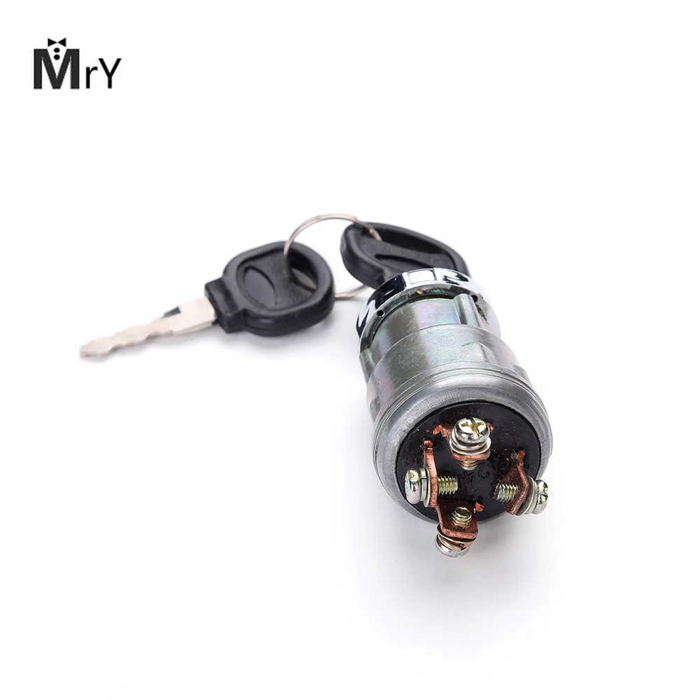IGNITION SWITCH UNIVERSAL CAR MOTORBIKE STARTER 12V BARREL WITH 2 KEYS