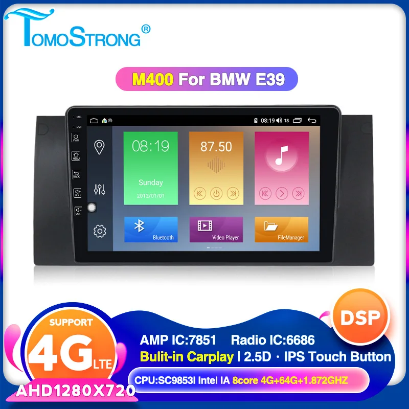 TOMOSTRONG IPS DSP Android 4GB 64GB Car DVD Multimedia player for BMW E38 E39 E53 M5 GPS Navigation support carplay 4G LTE | Автомобили и