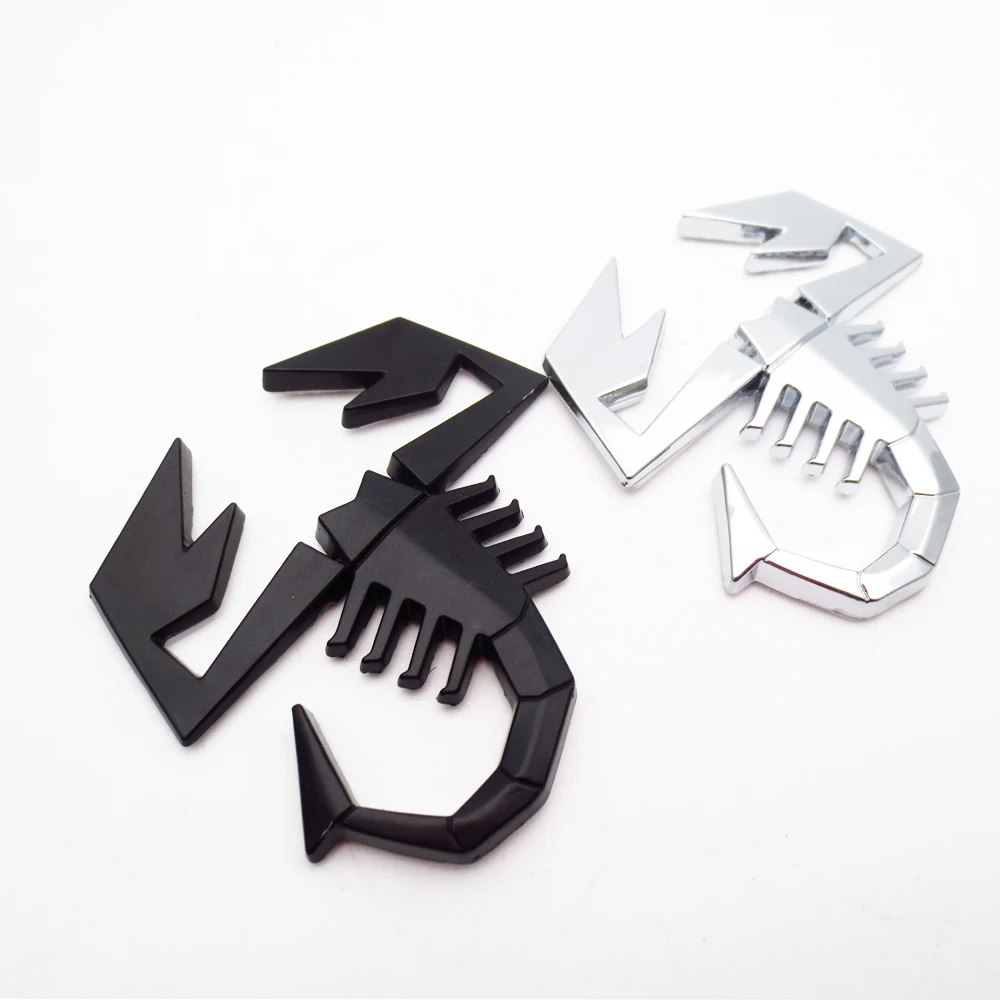 STAROAD-3D-Metal-Black-Silver-Scorpion-Shape-Emblem-Badge-Sticker-For-Fiat-Abarth-VW-Renault-Car