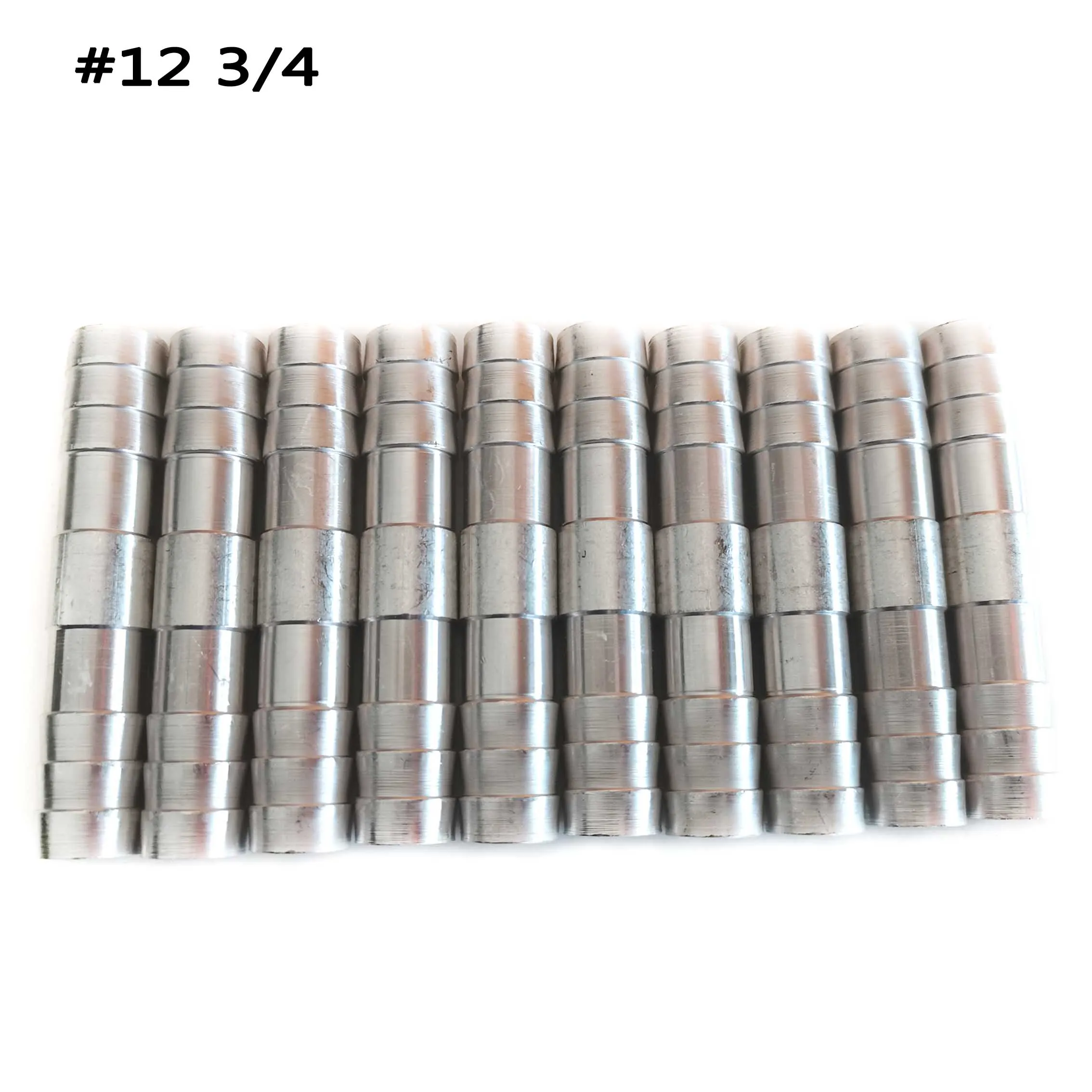 3/8 1/2 5/8 3/4 Straight Splice Push in Fitting Aluminium A/C Refrigerant Hose Barb Joints Connectors #6 #8 #10 #12 100PCS
