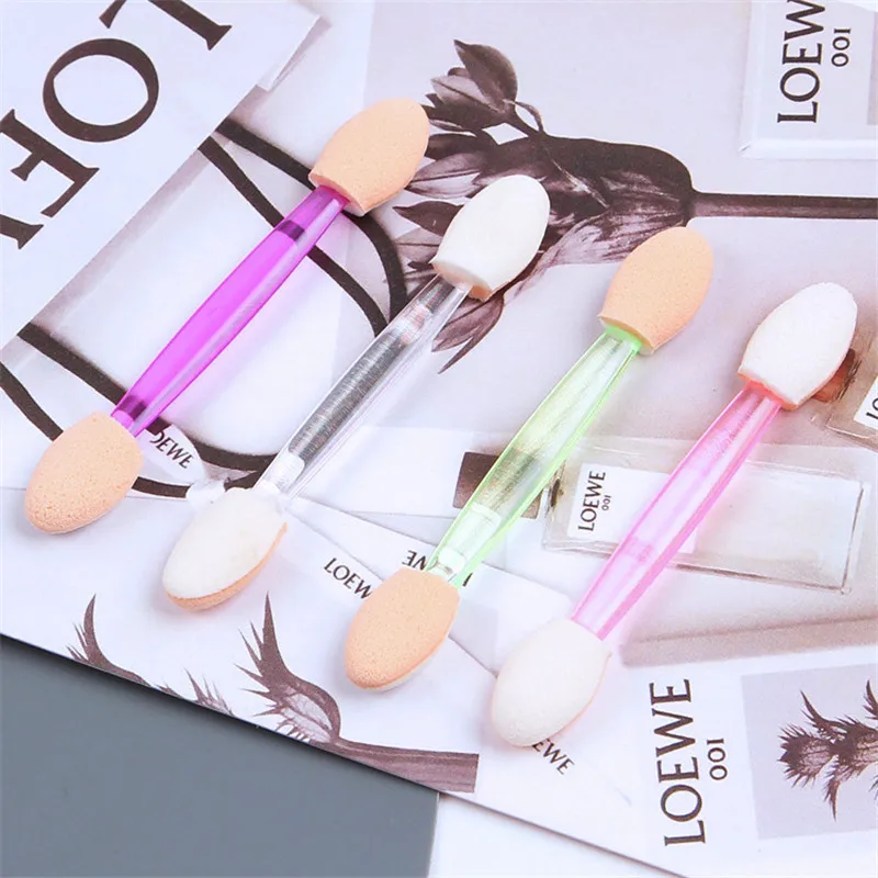 

10Pcs/Pack Disposable Eyeshadow Brush For Women Two-head Sponge Portable Plastic Handle Makeup Brushes Kit Cosmetics Accessories