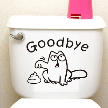 

1Pcs Toilet Bathroom Creative Waterproof stickers Toilet Decoration Wall Sticker Funny Bathroom Decor Home Decor Art Mural Stick