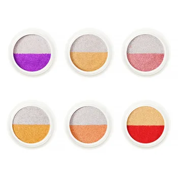 

6Pcs Nail Art Accessory Mirror Effect Powder Two-tone Nail Powder Manicure Powder for Women Salon Girl