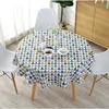 Cotton Linen Nordic Round Tablecloth Colored Stripe Christmas Tree Pattern Cover Washable Table Cloth for Tea Table ► Photo 3/6