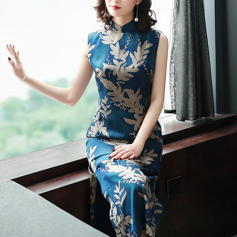 

Chinese-style Improved Mid-length New Cheongsam Dress Women's Summer 2019 New Products Kuotaitai Lady Cheongsam