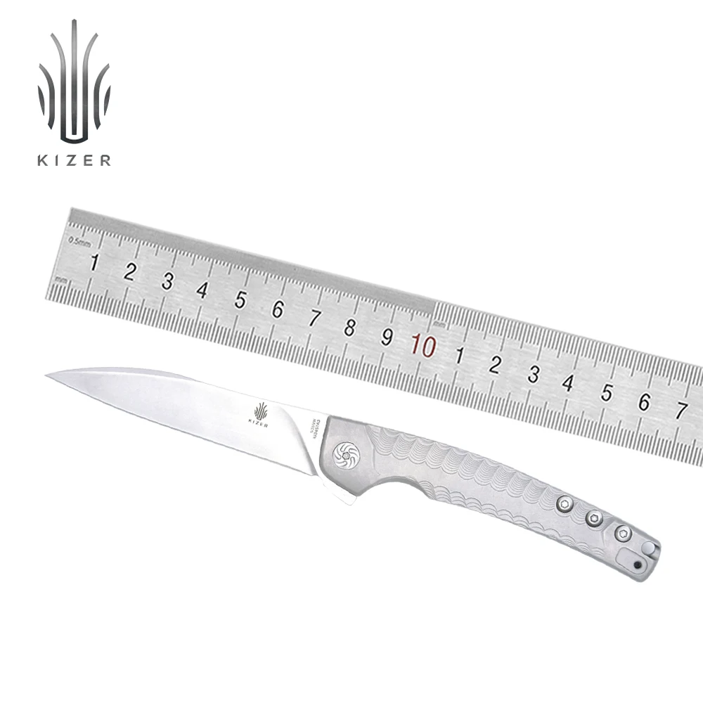 Складной карманный нож Kizer Splinter KI3457A3 охотничий Специальная текстура на титановой