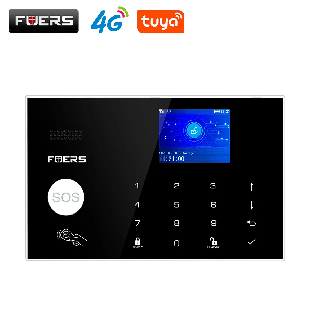 FUERS 4G GSM WIFI домашняя система охранной сигнализации 11 языков Anroid IOS App дистанционное