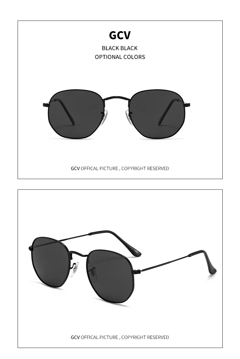 Classic Retro Hexagon Sunglasses Metal Frame Polarised Eyewear_voghion.com