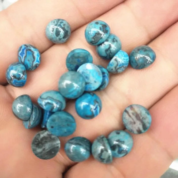 30pcs nature stone cabochons size 8mm round shape blue jasper no hole loose beads cabs top selling jewelry findings diys | Украшения и