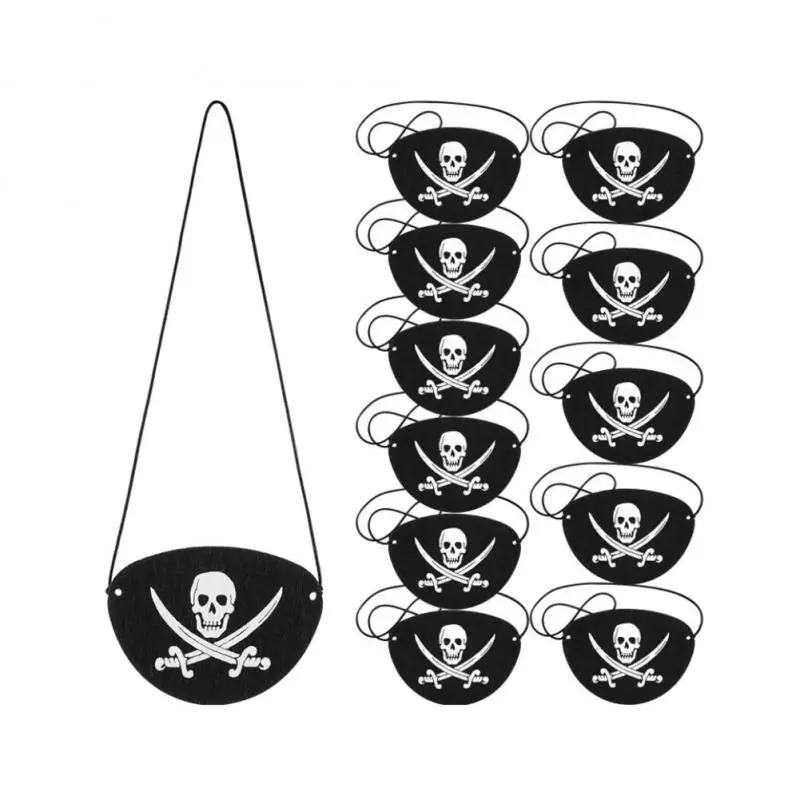 2021 Halloween Pirate Eye Patches Felt One Eye Skeleton Captain Eye Patches Halloween Christmas