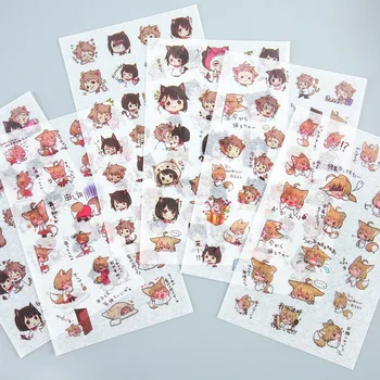 

6 Pcs/Set Lovely Boy And Cat Decoration Scrapbooking Stickers Transparent PVC Stationery Planner Stickers