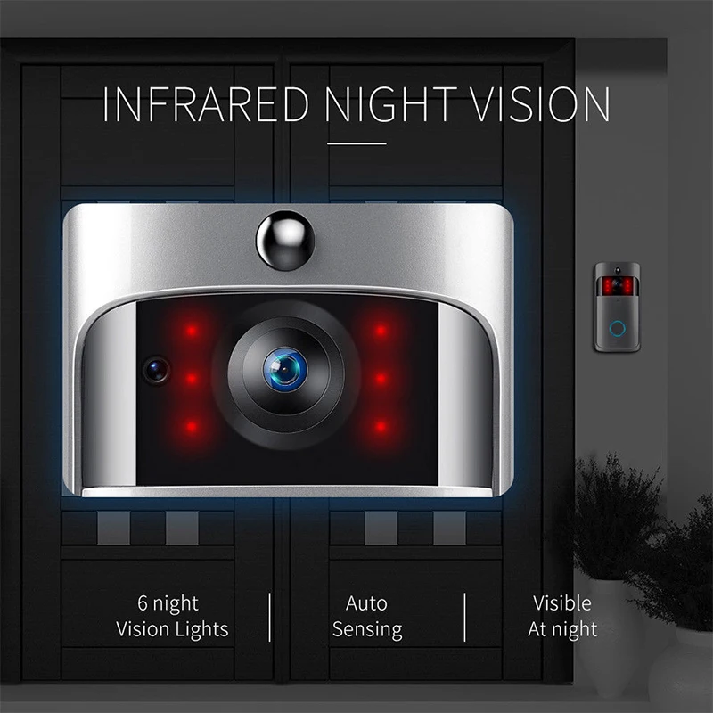Wireless WiFi Doorbell Video Door Intercom Smart Home IP Door Bell Camera Security Alarm IR Night Vision Visual Ring Intercom