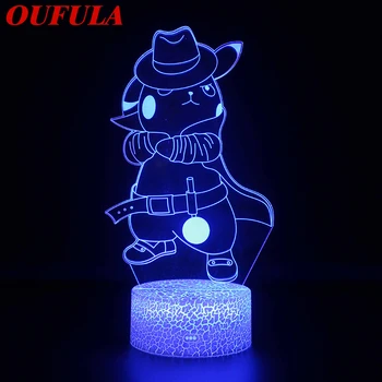 

AOSONG Night LED Lights Novelty 3D lamp Cute Toy Gift 7 Color Cartoon Atmosphere Lamp For Children Kids Room