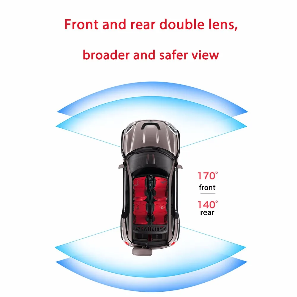10 '' lenovo потоковый медиа Автомобильный видеорегистратор зеркало заднего вида с 16 ГБ TF картой Dash Cam HD ips сенсорный экран камера ночного видения