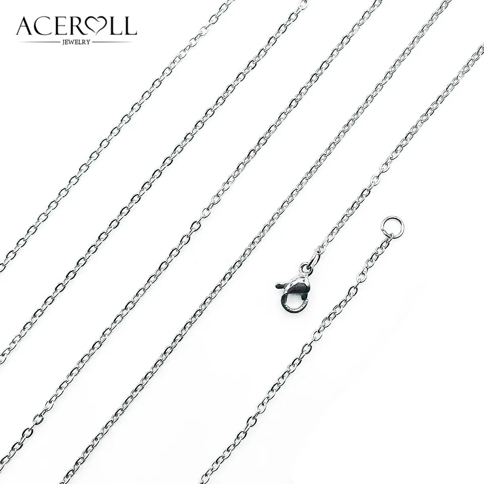 ACEROLL O Цепь для кулонов-1 мм 2 мм ширина Звено Якорной цепочки ожерелье 10 шт партия Массовая торговля