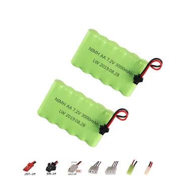 

2 pcs Ni-MH 7.2v 3000mAh Battery For Rc toy Car Tank Train Robot Boat Gun 5*AA 7.2v Rechargeable Battery Pack