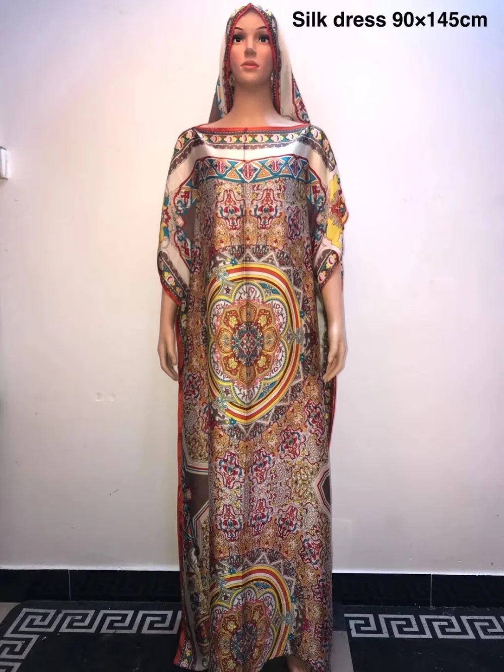 Unique Malaysia Kaftan Silk Women dresses Fashion European printed African women's dresses for lady femme dresses