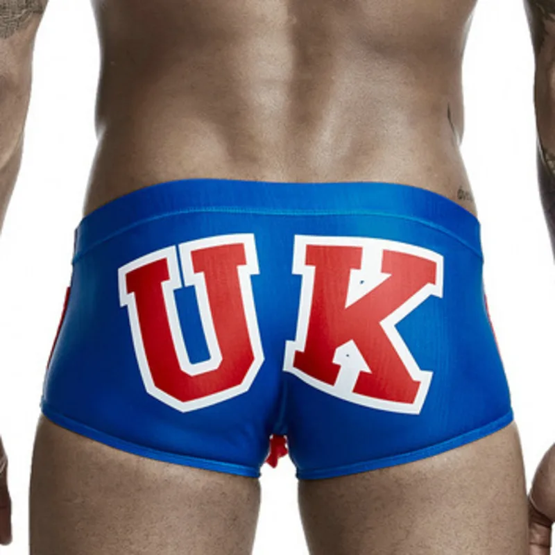 UK US CA Flag Swimwear Man Swimsuits Swimming Trunks For Men Fast Dry Mens Swim Briefs Men's Bathing Suits Beach Surf Short