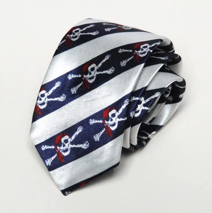 Модные вечерние галстуки с рисунком черепа для мужчин s Gravatas Corbatas для студентов 5 см Повседневный галстук с принтом для женщин и мужчин Krawatte - Цвет: 10