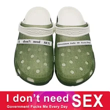 Обувь; мужские тапочки с надписью «I Don't Need Sex Govern»; забавные повседневные туфли-сабо с массажным эффектом; Zapatos De Hombre