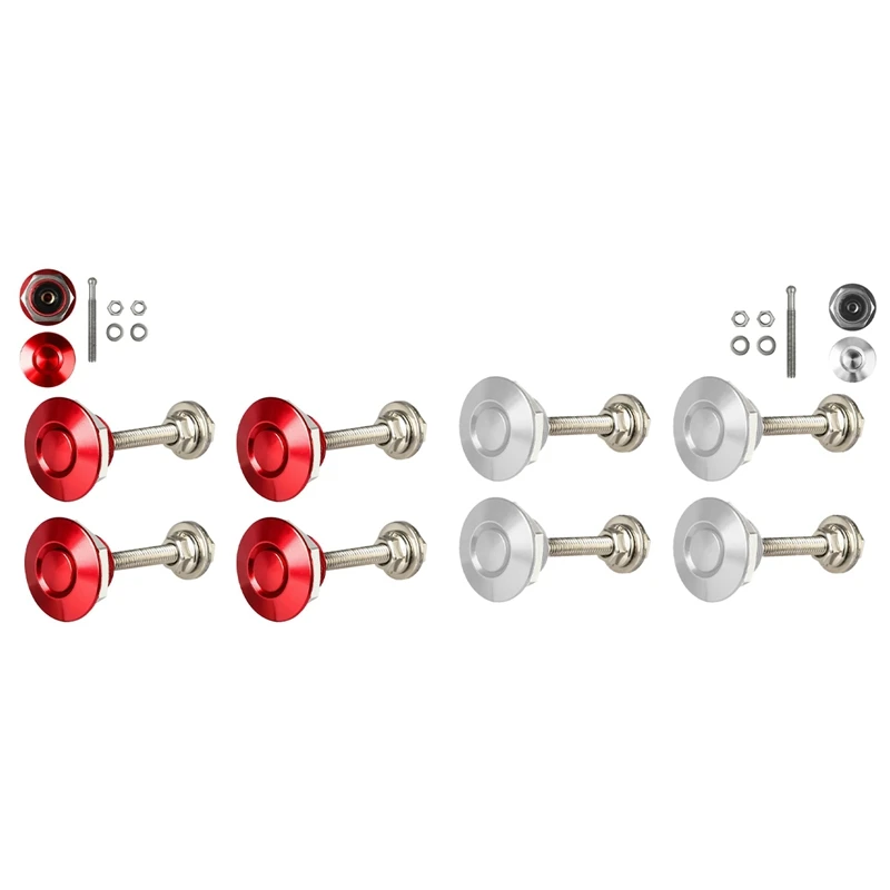 2 Set Quick Release Push Hood Latch Button Car Pin Lock Bumper