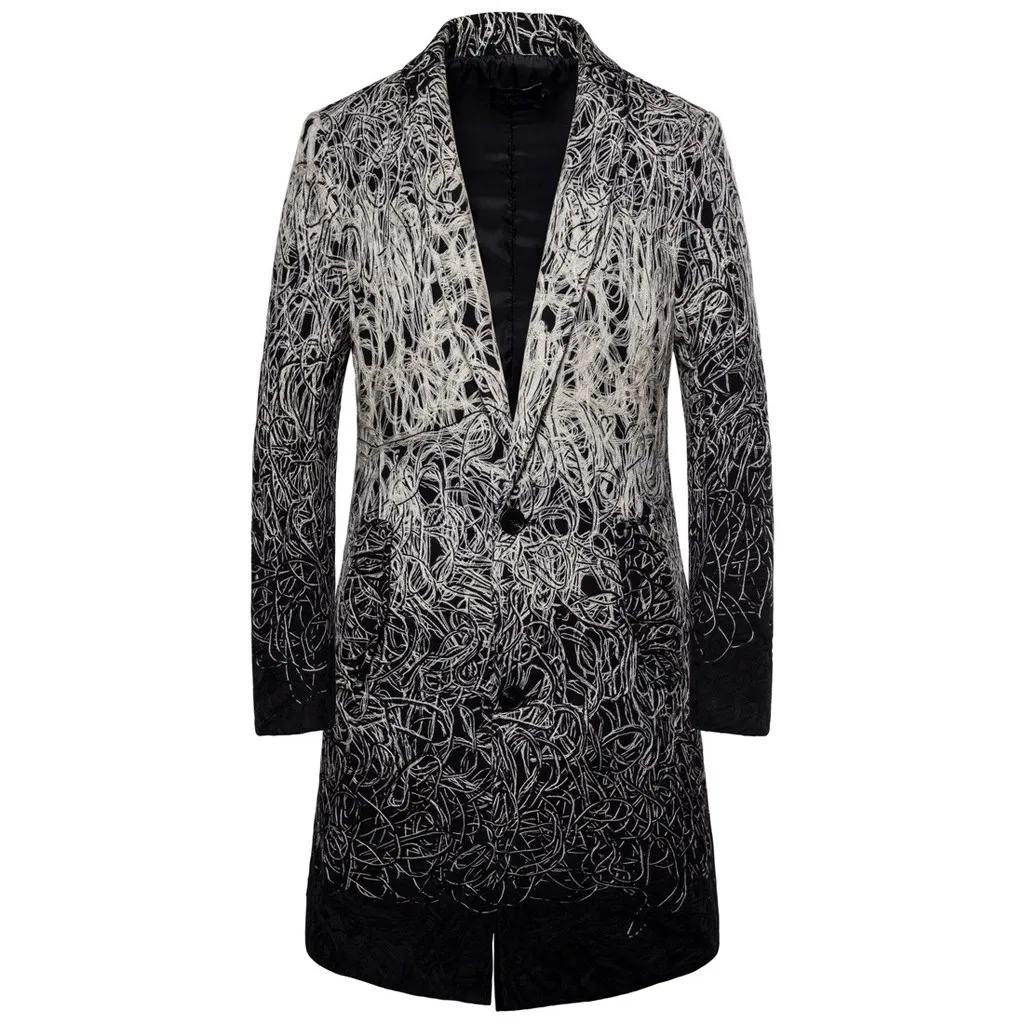 JAYCOSIN мужская куртка Chaqueta Hombre, осенняя мода, повседневный Тренч, длинная мужская куртка с длинным рукавом, верхняя одежда, куртки, пальто, 19AUG29 - Цвет: BK