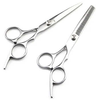 

6 Inch Cutting Thinning Styling Tool Hair Scissors Stainless Steel Salon Hairdressing Shears Regular Flat Teeth Blades