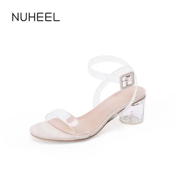 

NUHEEL Women's Shoes New Summer Korean Thick with Wild Fairy Style Buckle with Open Toe Fashion Shoes Women обувь женская