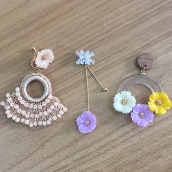 

Sanying M310 Multicolor stone flower accessories handmade jewelry making earring clip jewelry accessories for diy earrings