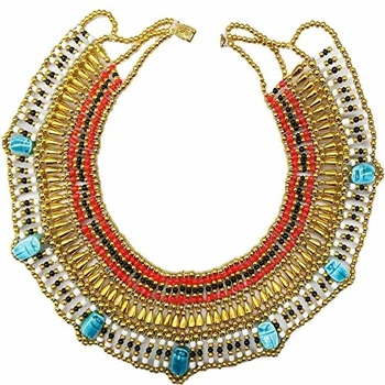 

Cleopatra Antiguo Egipto Danza del Vientre, Collar Pectoral Hecho a Mano en Egipto, Mide 28 cm Exterior y 14 cm Hueco Interior,