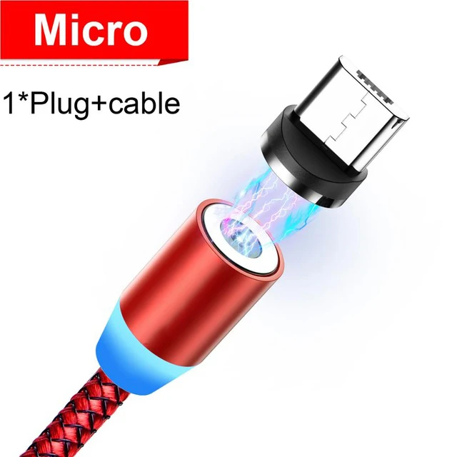 INIU 2 м Магнитный кабель type C Micro USB быстрая зарядка для iPhone 11 Pro huawei Android мобильный телефон зарядка магнит зарядное устройство Шнур - Цвет: Red For Micro