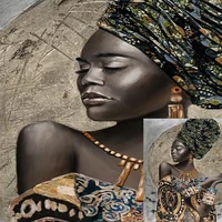 African Black Woman Art HD Posters and Print Abstract African Girl Canvas Paintings Wall Art Decoration Pictures Wall Home Decor 5
