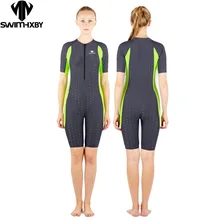 HXBY купальник с коротким рукавом женский цельный купальник Мужской купальный костюм женский цельнокроеный купальник купальный костюм с рукавами