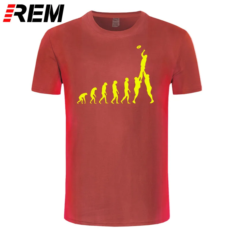 Регби Эволюция человека футболка забавные печатные футболки мужские короткий рукав хлопок мужские топы