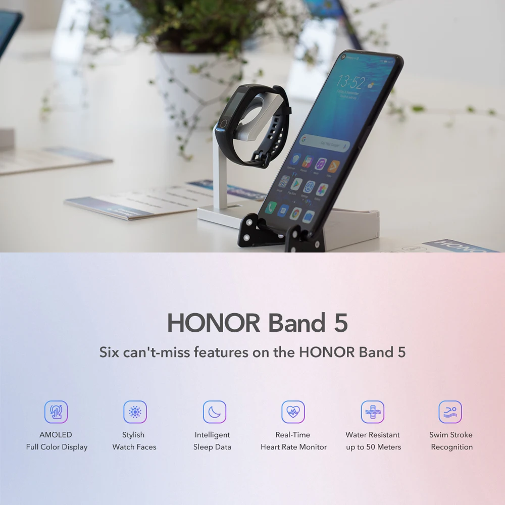 Huawei Honor Band 5, смарт-браслет, глобальная версия, кровяный кислород, Смарт-часы AMOLED, huawei, смарт-браслет, пульсометр, фитнес-трекер сна