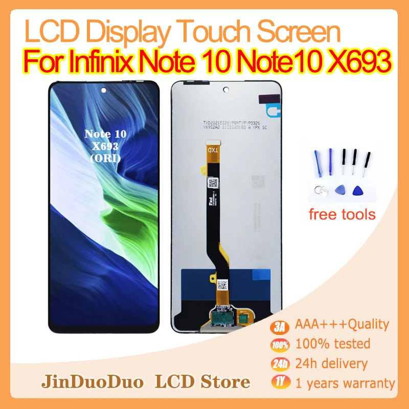 

100% Tested 6.95 inch Lcds For Infinix Note 10 Note10 X693 LCD Display Touch Screen Panel Digitizer Assembly Replacement Part